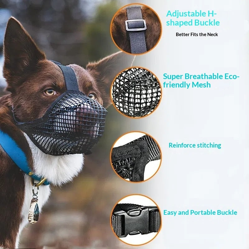 Dog Muzzle Mesh Breathable Pet