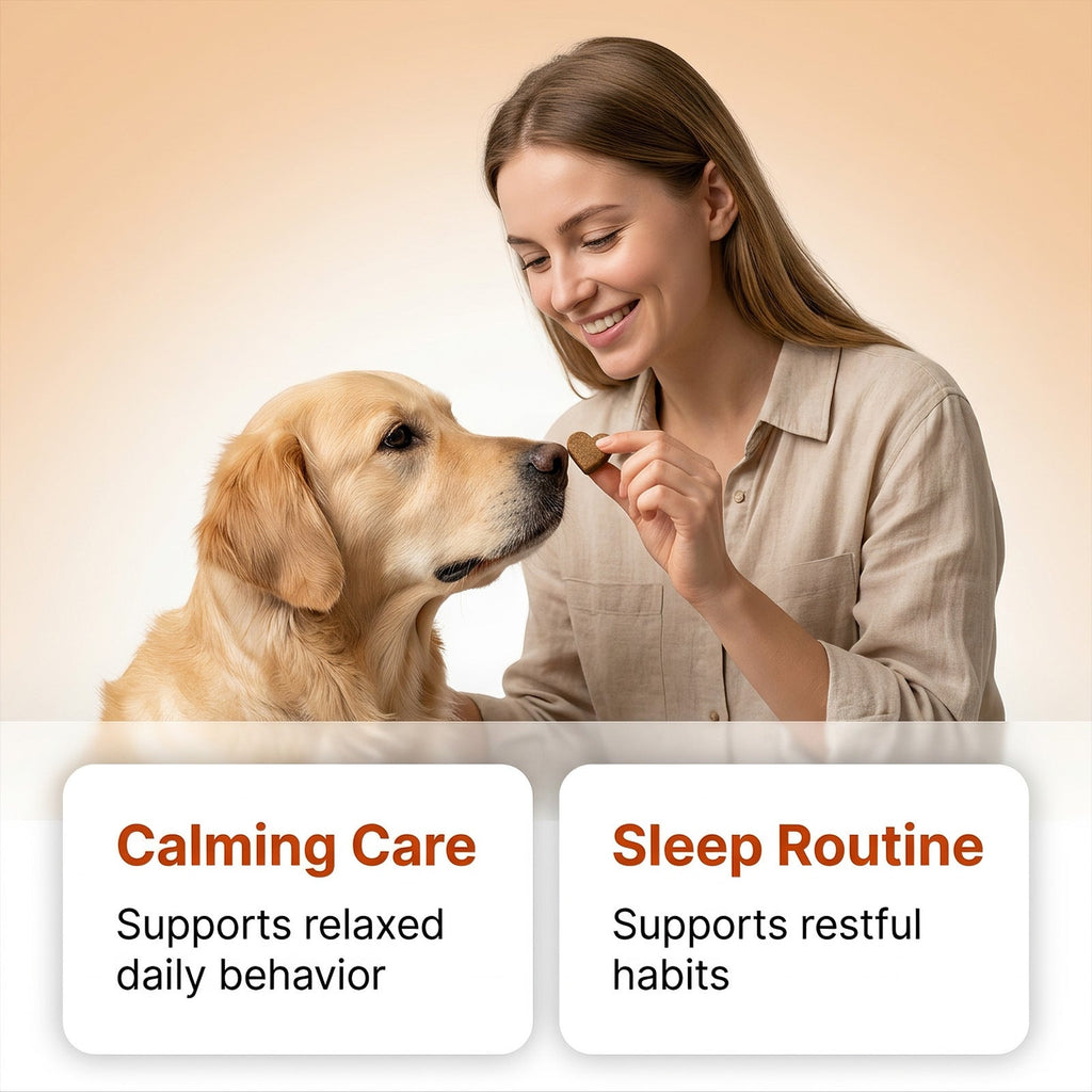 Dog Nutritional Chewable Tablets Help Dogs Take Care Of Daily Behavior Balance And Peaceful Rest Care