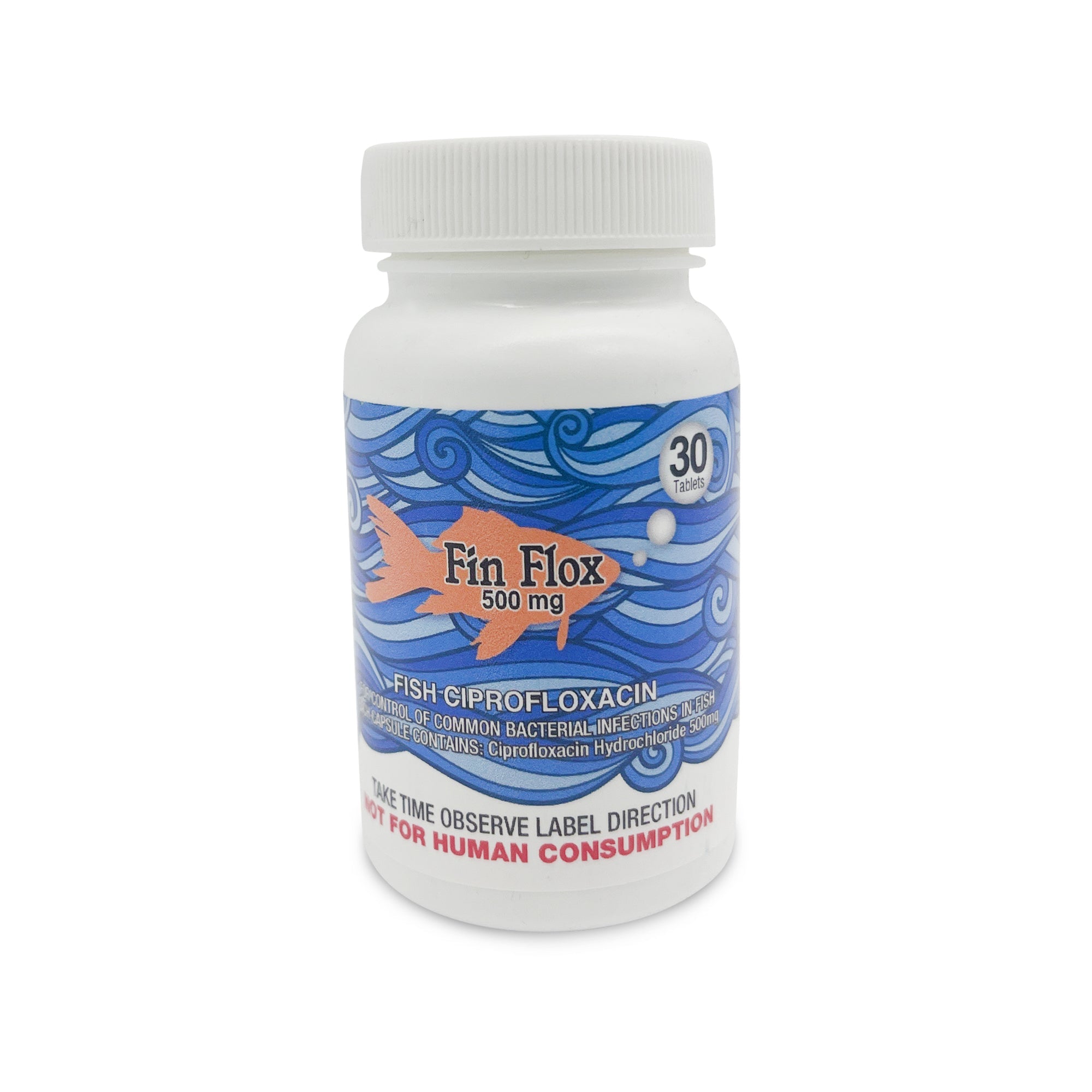 Fish Cipro 500mg Tablets for Aquarium Fish – 30 Count – Water Care Support