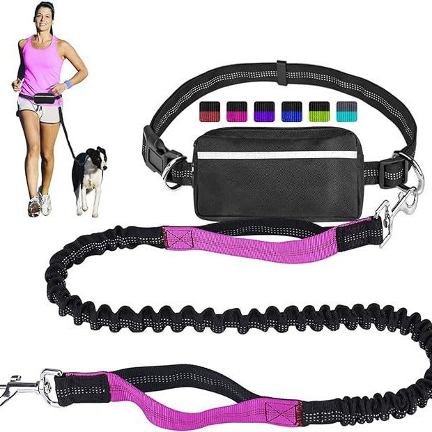New Product Amazon Cross-Border Pet Dog Running Leash Set Reflective Night Running Waist Bag