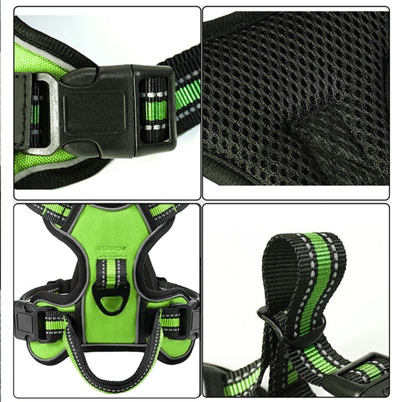 Dog Vest Chest And Back Breathable Reflective Gallus Hand Holding Rope