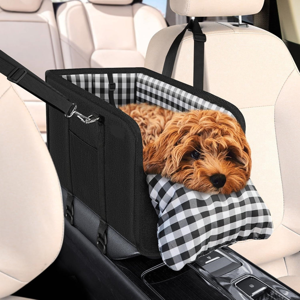 Plaid Pet Car Seat With Cushion