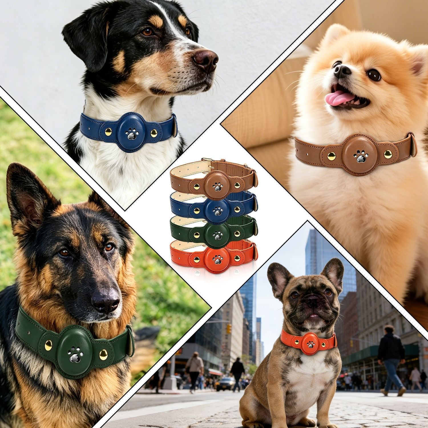 Fashionable PU Leather Pet GPS Collar