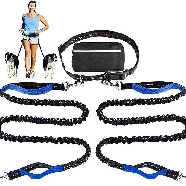 New Product Amazon Cross-Border Pet Dog Running Leash Set Reflective Night Running Waist Bag