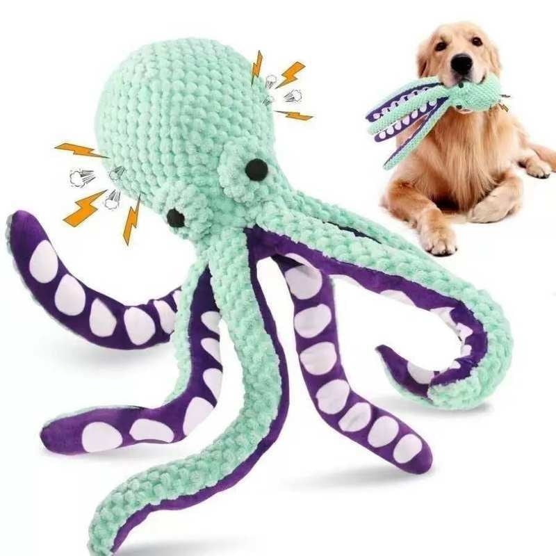 Squeaky Six-Legged Octopus Plush Chew Toy For Cats & Dogs