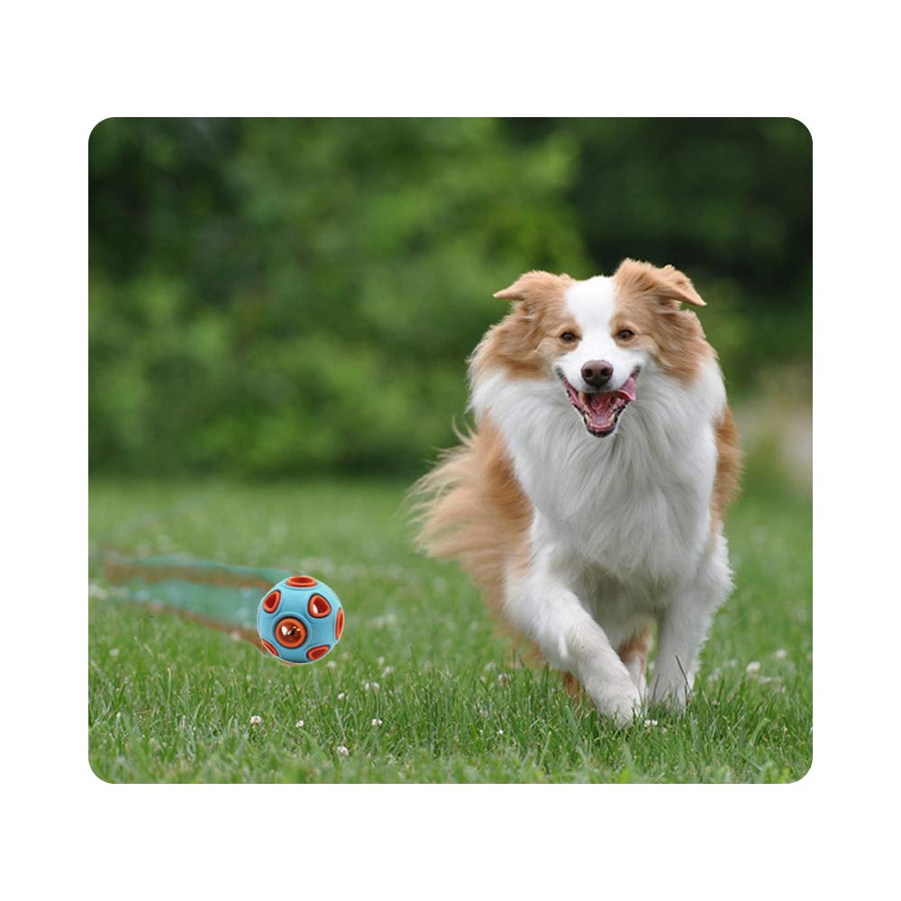 Dog Ball Toy, Dog Interactive Toy With Ring Bell Squeak Toys Dog Rubber Bouncy Ball Pet Exercise Game Puzzle Ball To Increase IQ Search & Catch Bite Resistant Chewing Toy