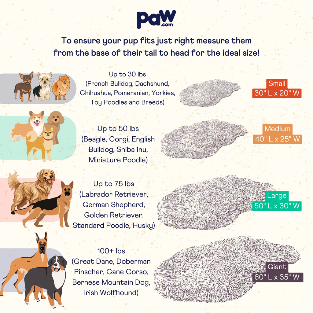 PupRug® Luxe Faux Fur Orthopedic Dog Bed -  Plush Sheep Tan