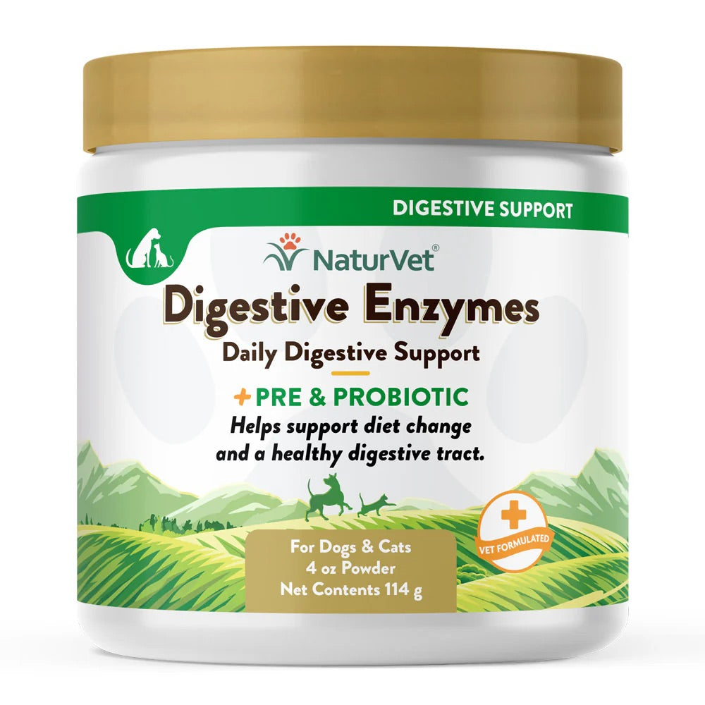 Naturvet Digestive Enzyme Powder Dog & Cat Supplement (8oz)