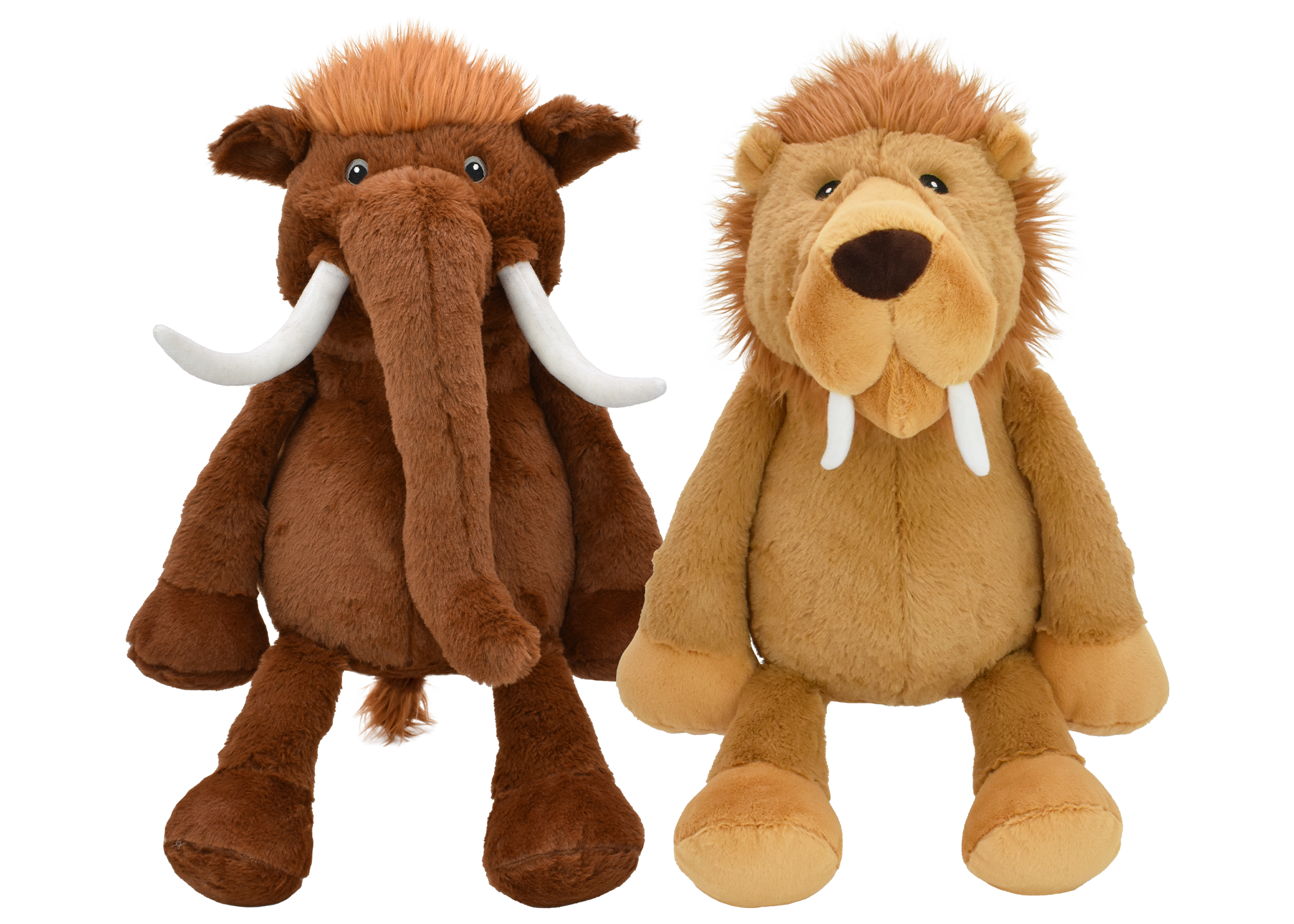 Multipet Jumbo Mammoth & Sabertooth Tiger (14")