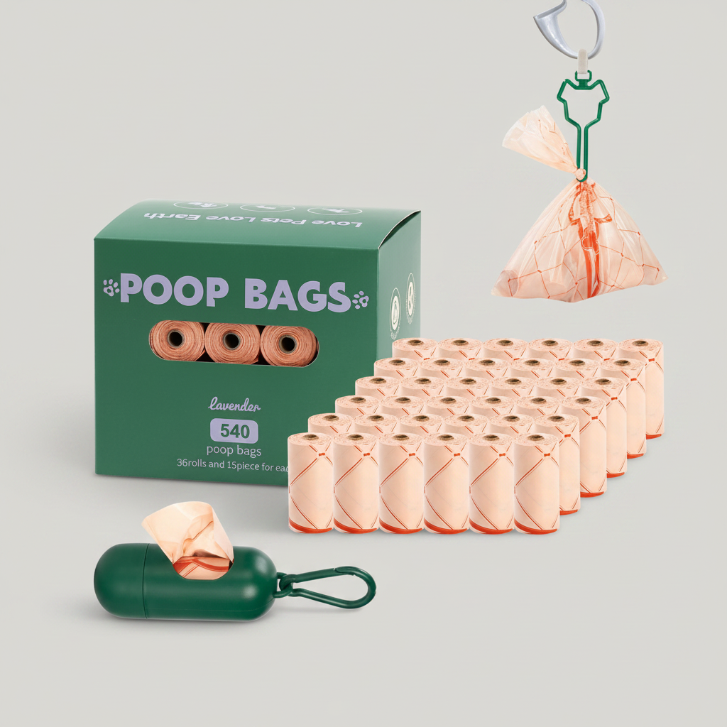 Poop Bags With Dispenser Kit