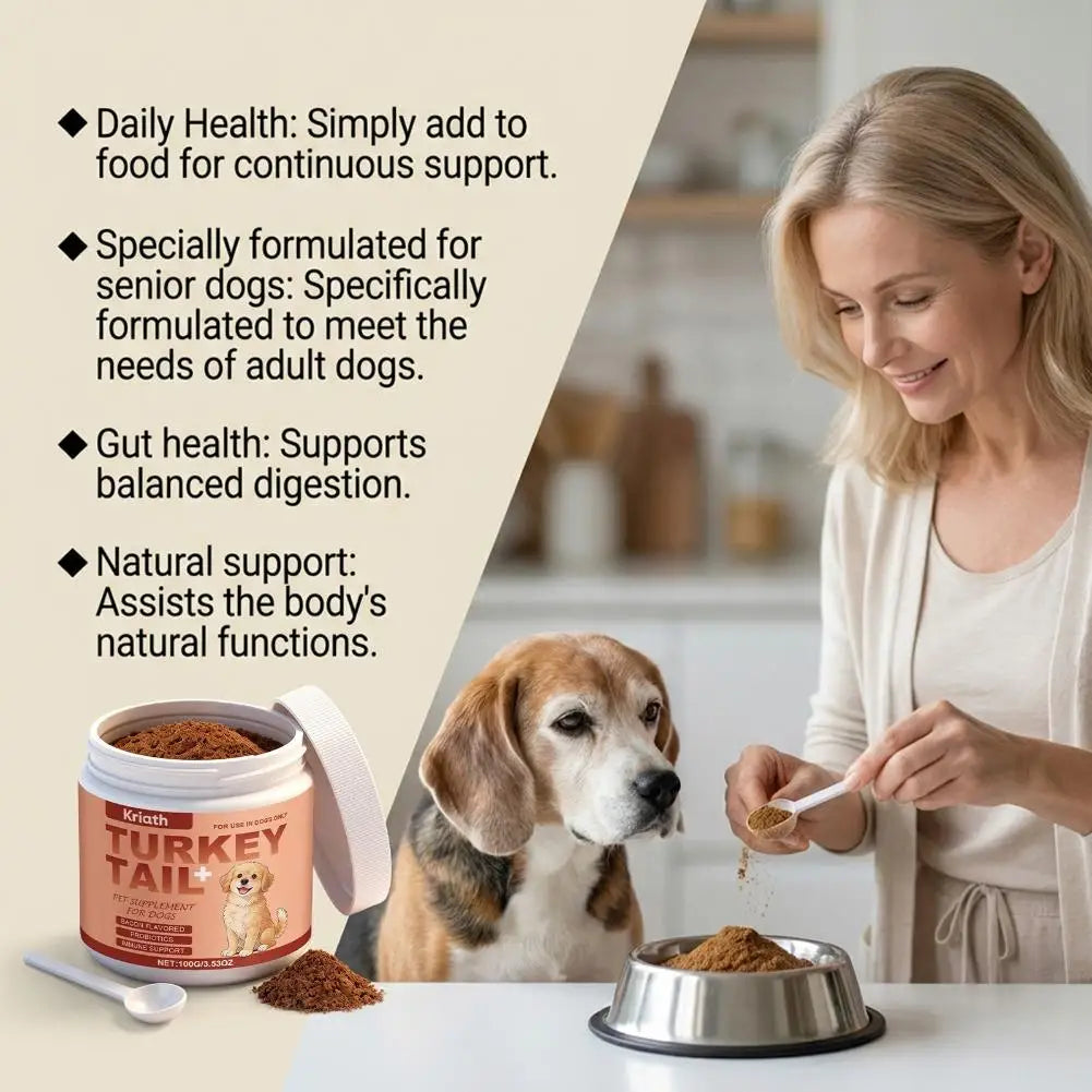 Tarkey Tail Pet Supplement For Dogs Bacon Flavored Probiotics Immune Support Elderly Dog Maintenance Joint Intestinal Skin Care