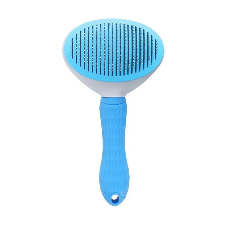 One-Click Pet Hair Removal Comb for Effortless Grooming of Dogs and Cats - Float Hair Removal Slicker Brush with Automatic Funct