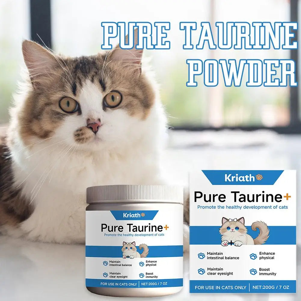 Taurine Powder For Cats Kittys Heart-Vision Daily Well-Ness Gentle On Sensitive Stomachs Cat Nutrient Supplement For Cat Food