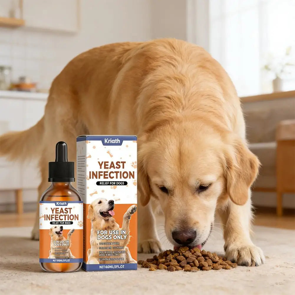 60ml Natural Yeast Infection Herbal Drops for Dogs Pet Skin & Ear Care Supplement Gentle Relief for Itching & Discomfort Safe