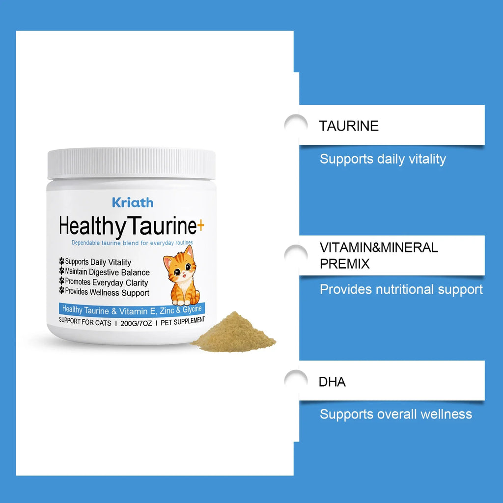 Cat Taurine Supplement Powder, Mild Formula Daily Nutrition Care Powder, Support Kitty Vitality & Wellness