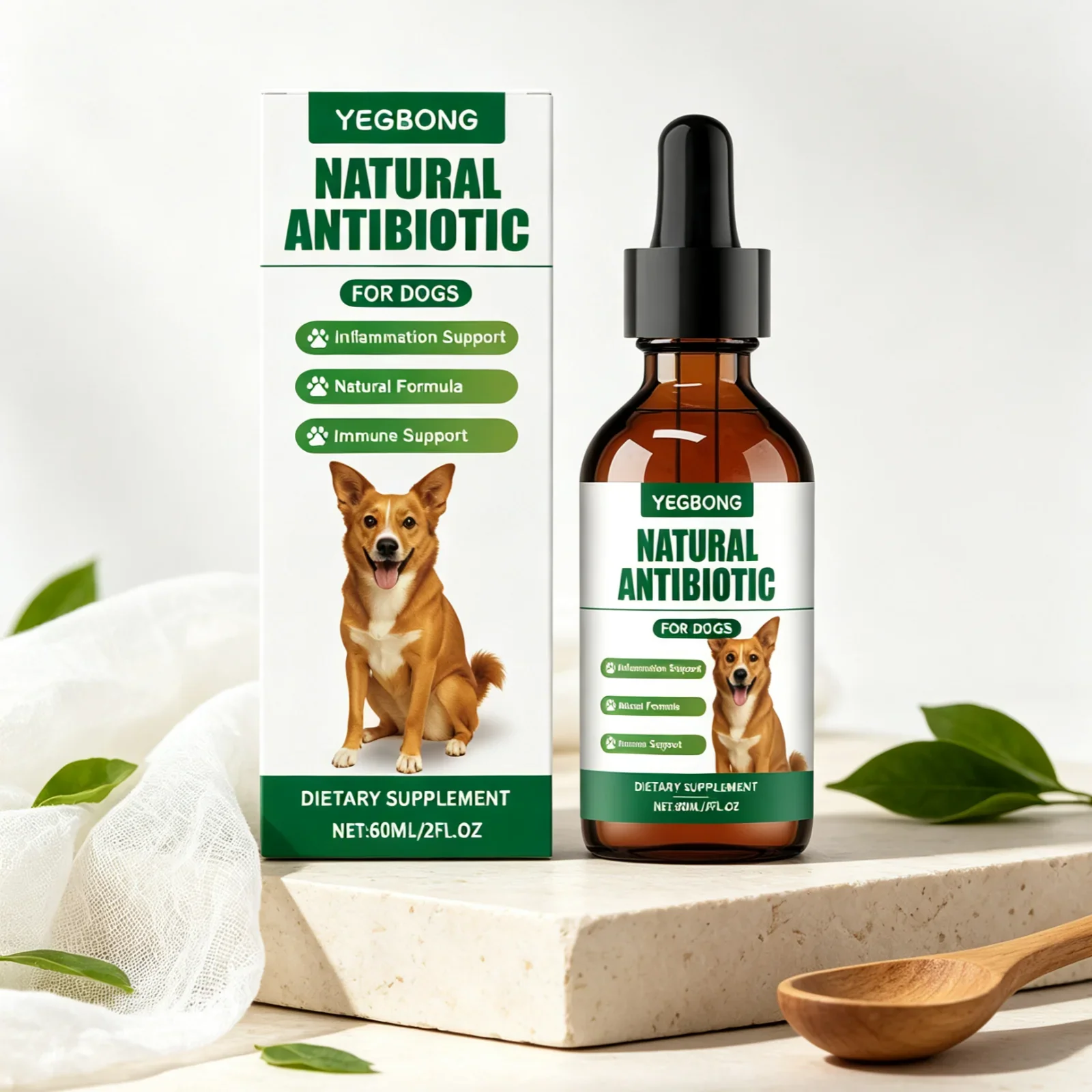 YEGBONG Natural Antibiotic for Dogs Care Daily Protection Regulate Metabolism Boost Immunity Gentle Dog Dietary Supplement 60ml
