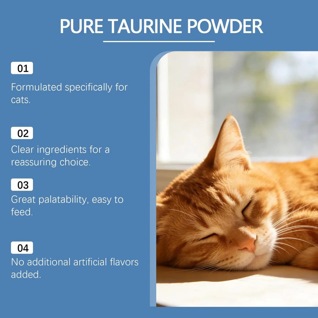 Cats Taurine Powder Support Pet Heart Health and Stability Maintain Pets Vision Gentle Formula Pet Daily Care Nutrition Powder