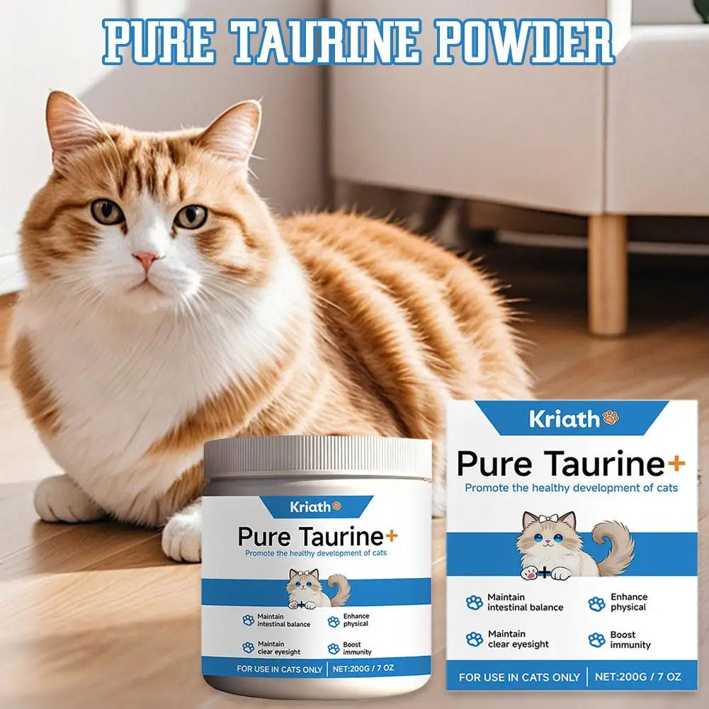Taurine Powder For Cats Kittys Heart-Vision Daily Well-Ness Gentle On Sensitive Stomachs Cat Nutrient Supplement For Cat Food