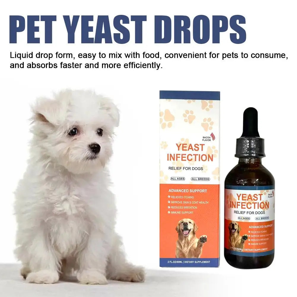 60ml Pet Yeast Drops for Digestive Health Improves Diarrhea & Constipation Enhances Skin & Hair Health Pet Care Supplement