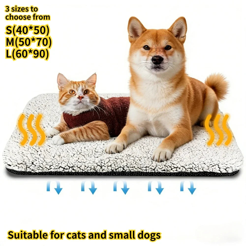 Self-Heating Pet Pads Blanket Puppy Pad Warm Cushion Mat for Cats Dogs Washable Pets with Thermal Cats Dogs Bed