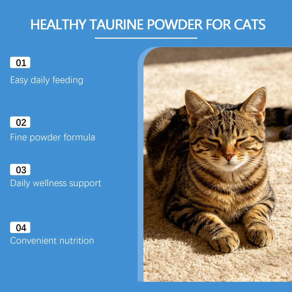 Cat Taurine Supplement Powder, Mild Formula Daily Nutrition Care Powder, Support Kitty Vitality & Wellness