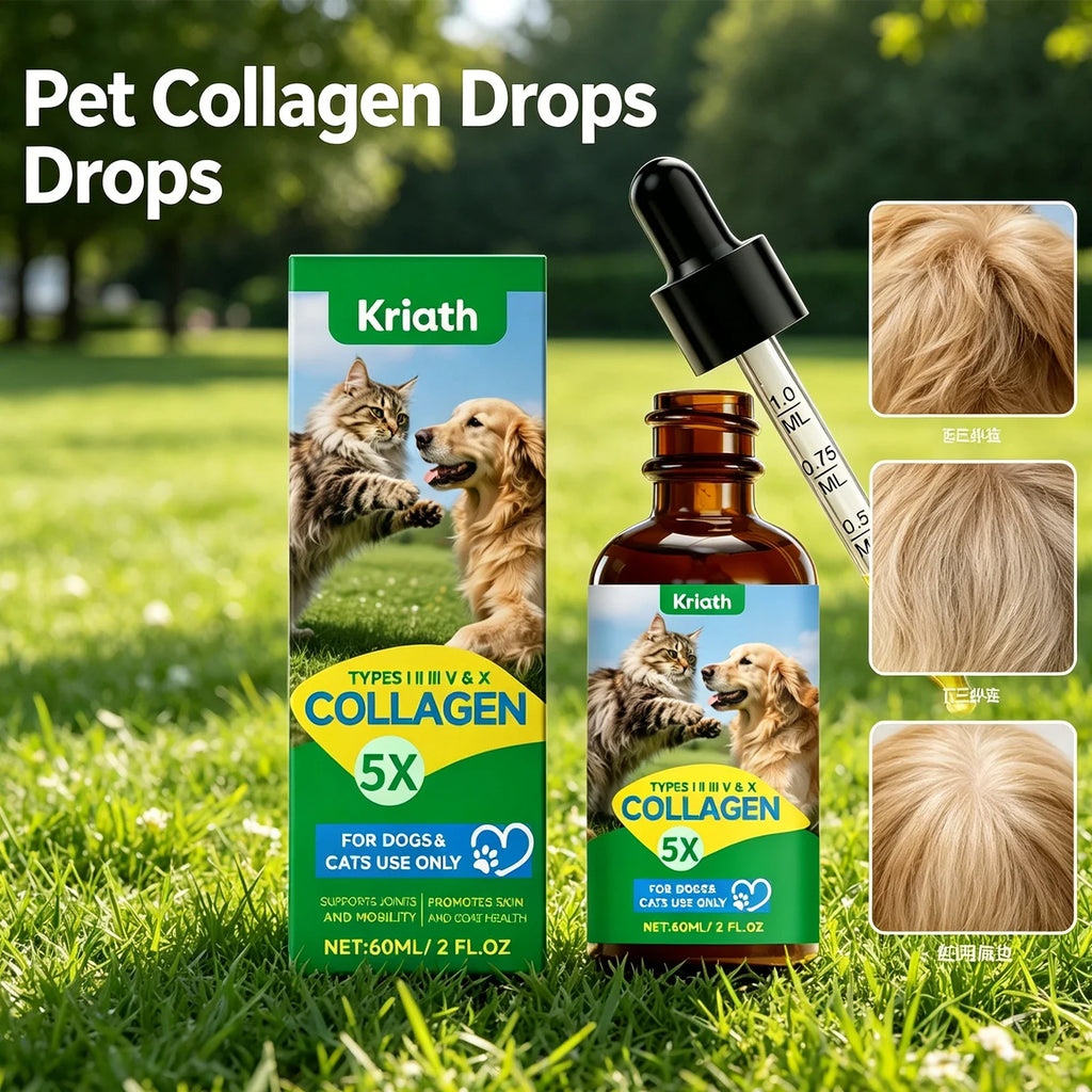 Pet Collagen Drops Joint Care Skin Coat Nourish Gut Digestive Support Immune System Maintenance Liquid Nutrition Supplement 60ml