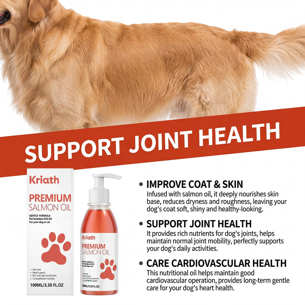 100ml Pure Salmon Oil for Dogs and Cats Omega 3 Fatty Acids Liquid Skin and Coat Supplement Joint Support Pet Health Supplies