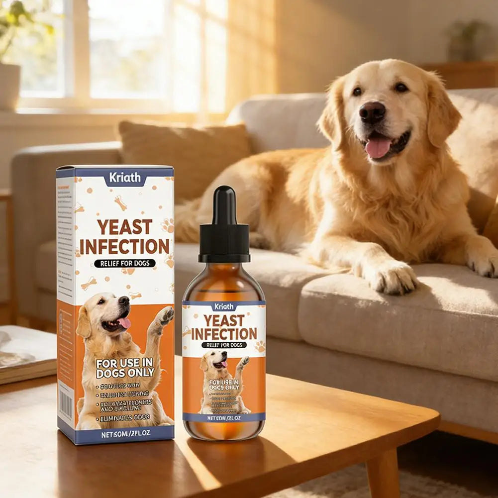 60ml Natural Yeast Infection Herbal Drops for Dogs Pet Skin & Ear Care Supplement Gentle Relief for Itching & Discomfort Safe