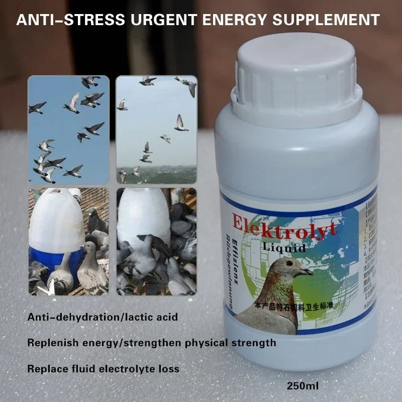 NEW Pigeon Electrolyte Essence Anti-stress urgent energy supplement 250ml trace element liquid for racing pigeons