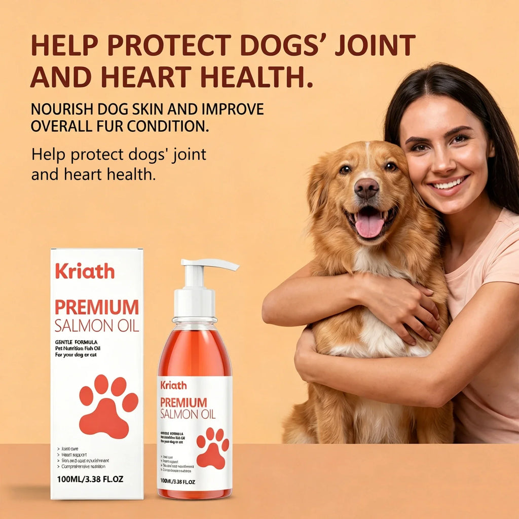 Premium Salmon Fish Oil For Pets Omega 3 Shiny Fur Immune Support Pets Coat Heart Health Dog Cat Heart Skin Nutrition Supplement