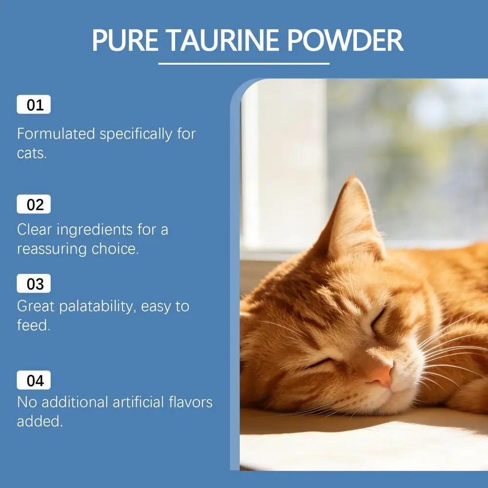 Cats Taurine Powder Gentle Formula Promote Healthy Growth Rich In Nutrients Cat Daily Care Supplements 200G