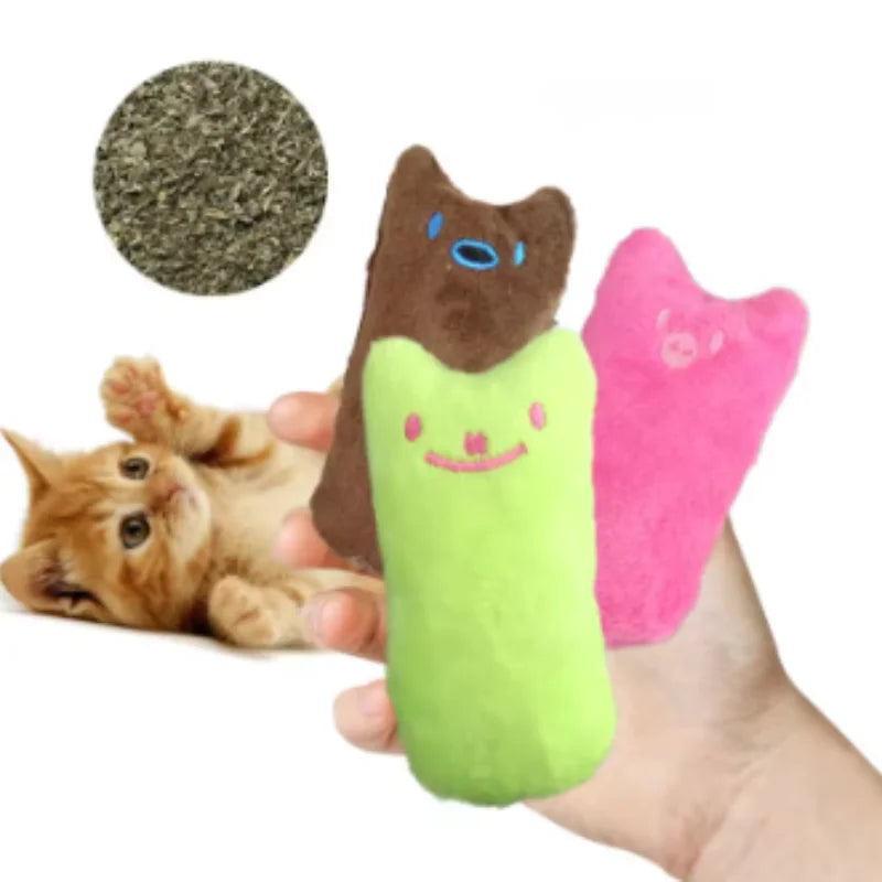 Teeth Grinding Catnip Toys Funny Interactive Plush Cat Toy Pet Kitten Chewing Vocal Toy Claws Thumb Bite Cat Mint For Cats
