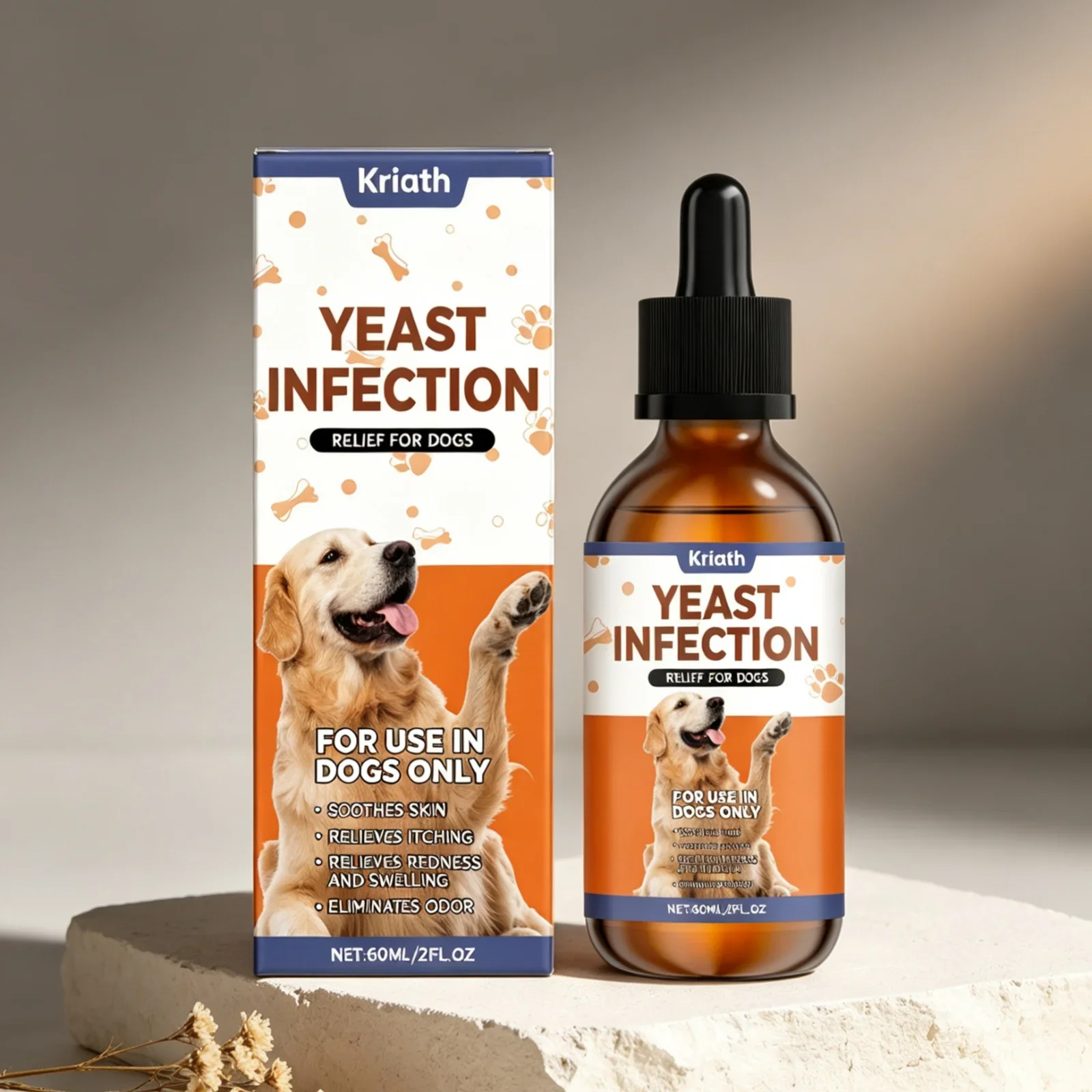 Kriath Dog Supplement Drops Promote Nutrient Absorption Improve Immune Defense Ability Gentle Formula Dog Oral Liquid Supplement