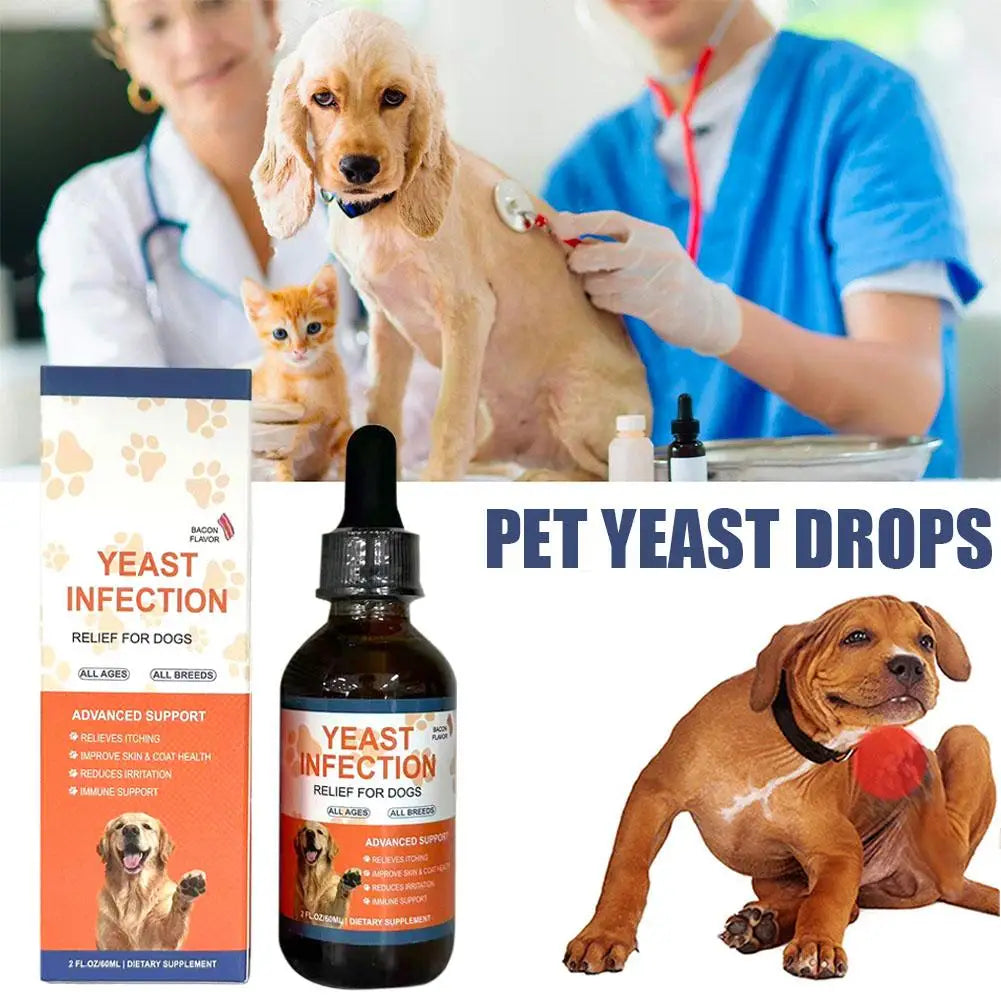 Pet Yeast Drops For Dogs Cats Gentle Care Supplement Improve Nutrient Absorption Dietary Drops Relieve Itching Inflammation 1pcs