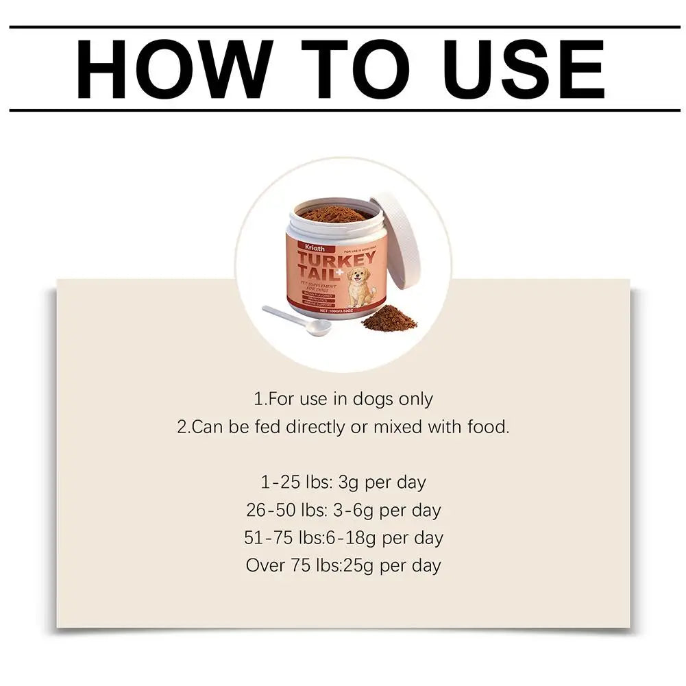 100g Dog Immune Support Supplement – Daily Immunity Defense, Promotes Healthy Immune System Function for Breeds, Easy-Mix Powder