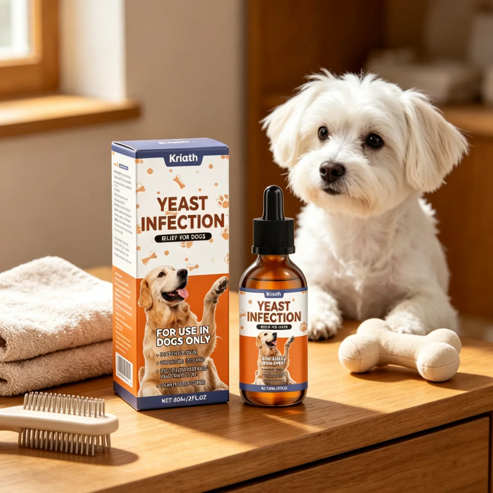 Kriath Dog Supplement Drops Promote Nutrient Absorption Improve Immune Defense Ability Gentle Formula Dog Oral Liquid Supplement