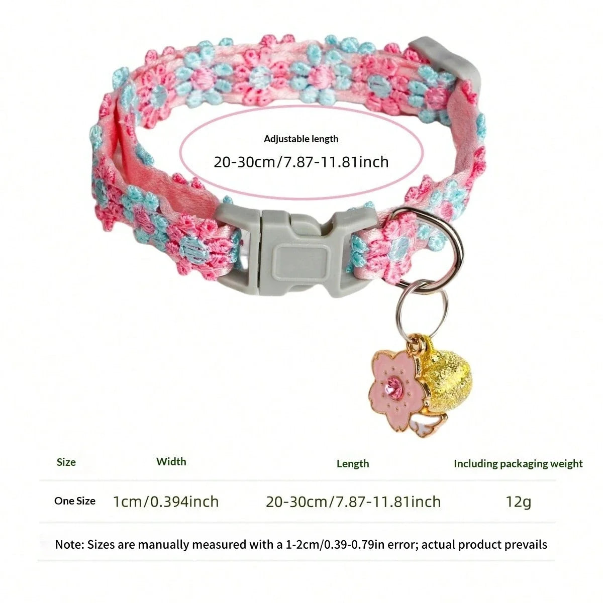 For Airtag Cat Collar with Heart Pendant Girl Cat Cute Flower Positioning Cover Cat Collar Kitten Puppy Rabbit Without Airtag
