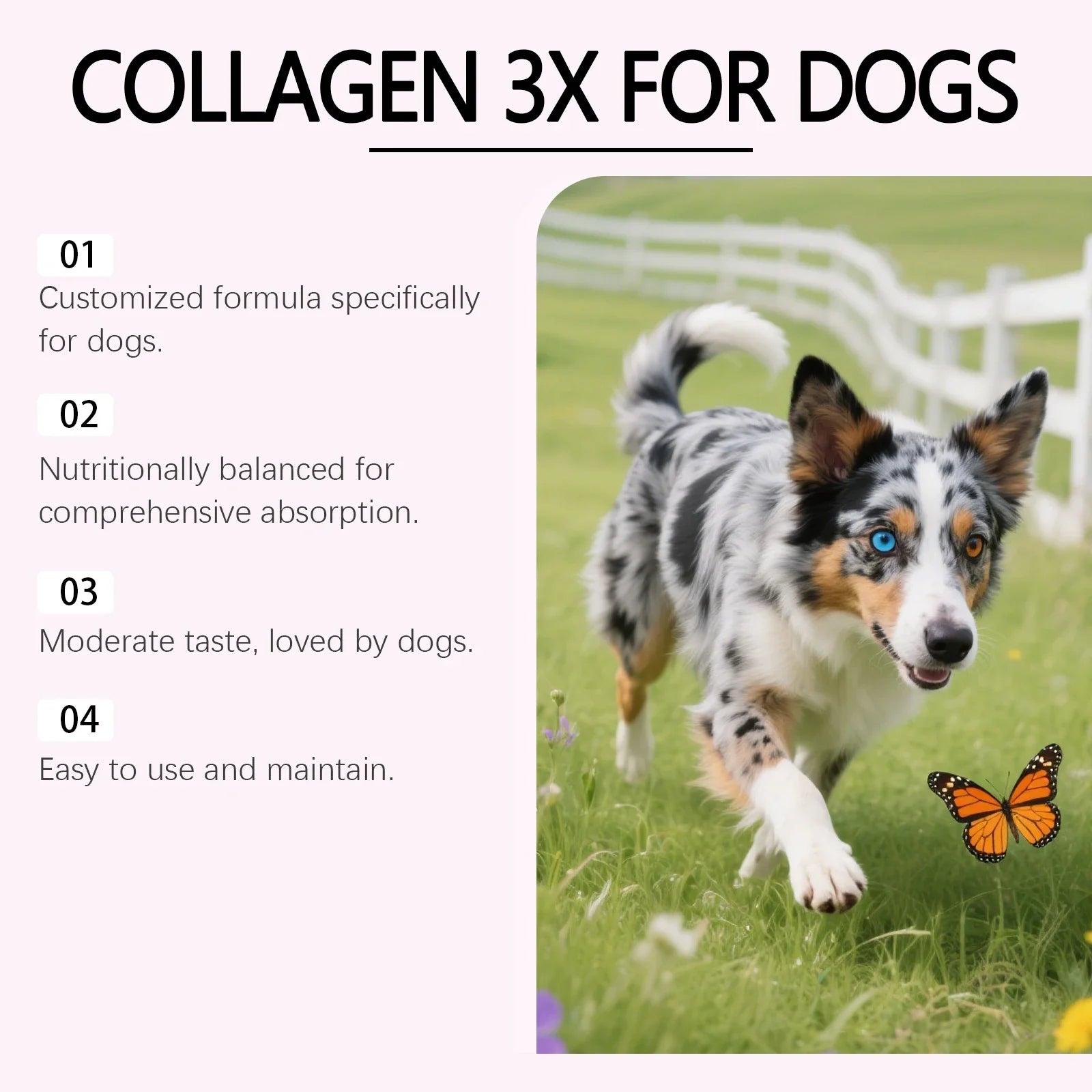 60ml Dog Collagen Drops Support Bone Joint Health Pet Hair Skin Care Dietary Supplement Mild Formula Pet Nutritional Solution