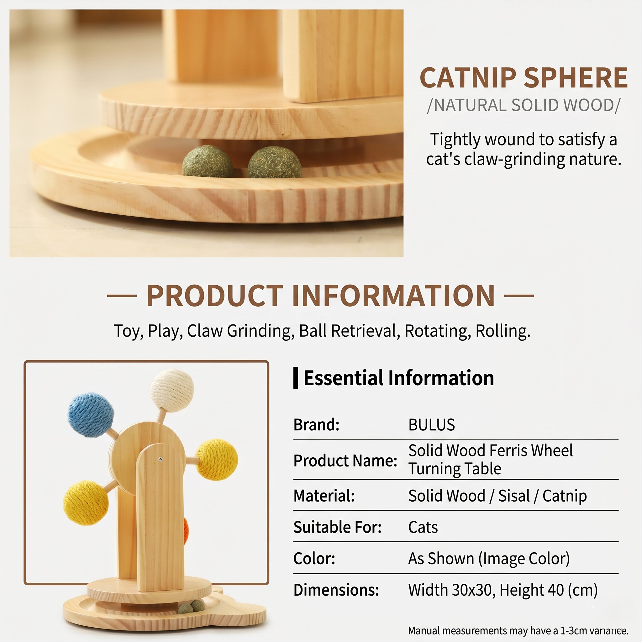 Interactive Ferris Wheel Cat Scratcher