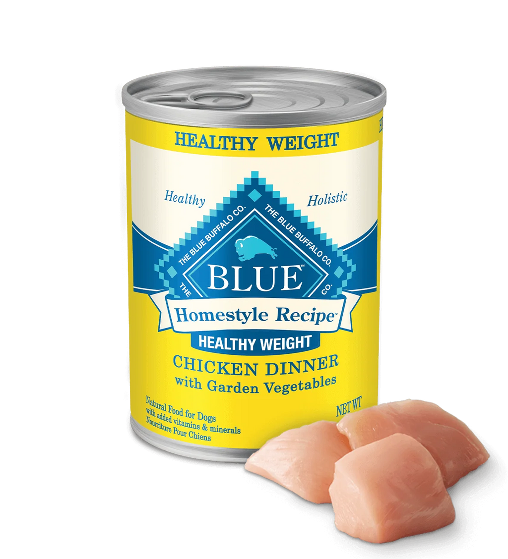 Blue Buffalo Adult Homestyle Healthy Weight Chicken with Garden Vegetables Wet Dog Cans (12.5oz)