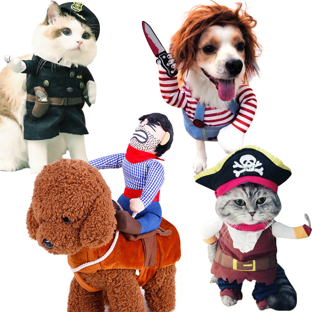 Pet Costume Cat Transformation Funny Holiday Dress-Up Outfit