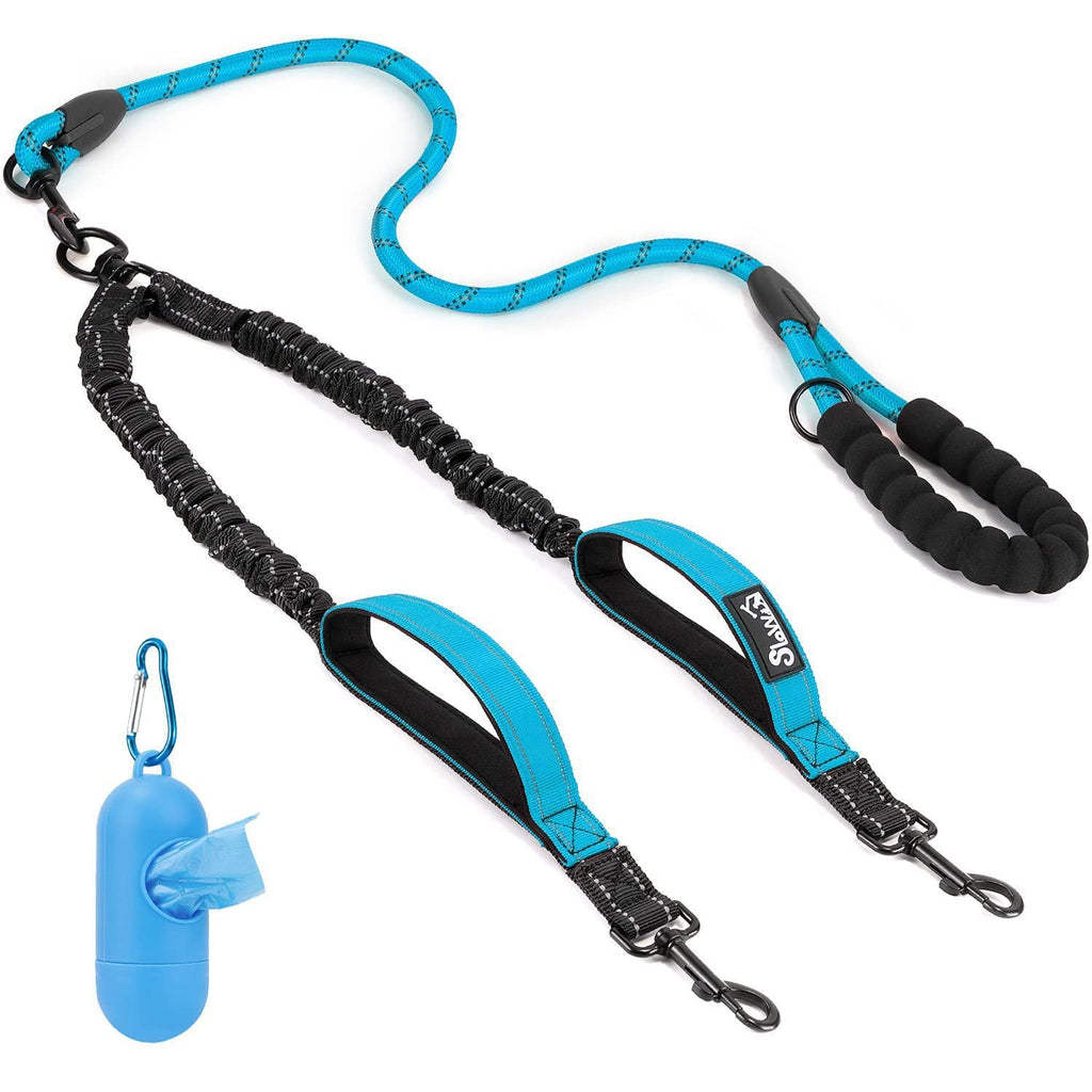 Amazon Double Dog Leash Anti-Escape Cushioning Comfortable 360  Rotating Heavy-Duty Reflective Traction Strap