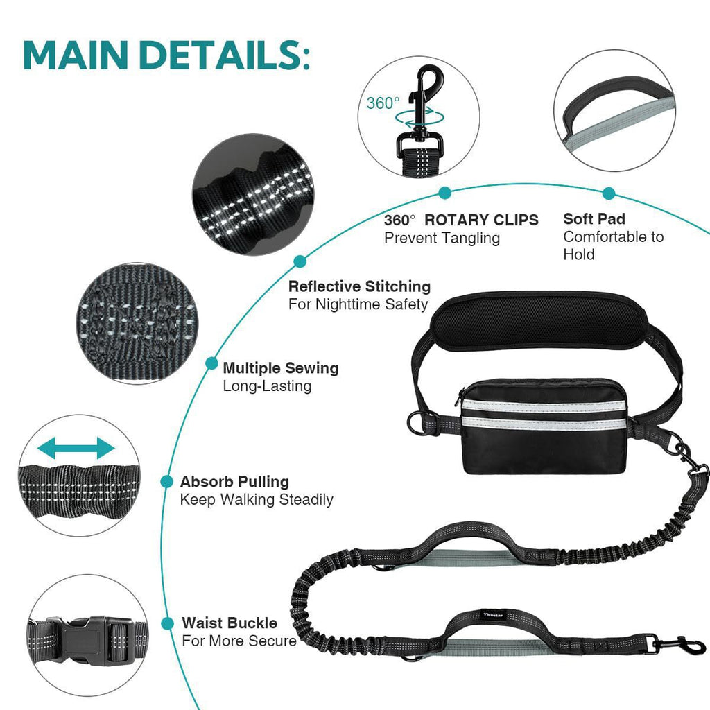 New Product With Waist Bag Running Leash Amazon Pet Leash Cross-Border Sports Running Leash