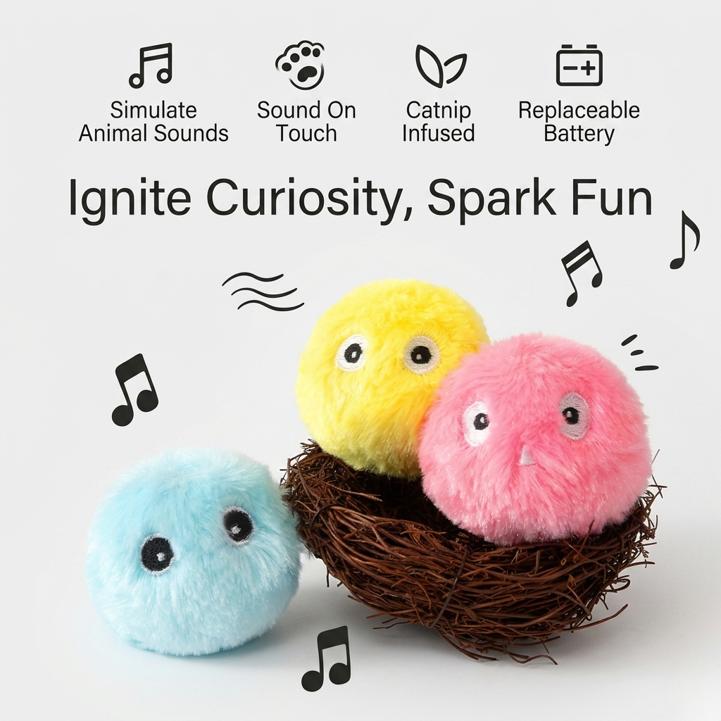 Plush Squeaker Balls (Pack of 3)