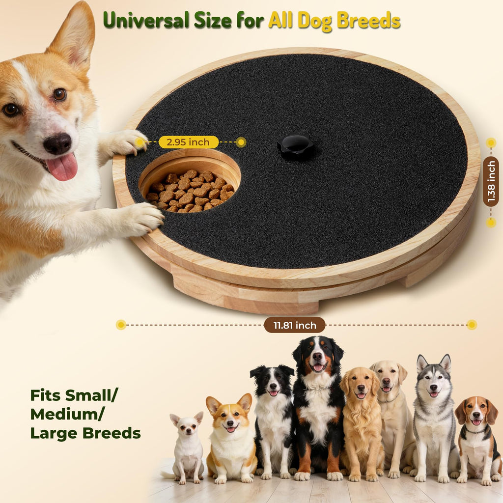 Dog Nail Scratch Board With Treat Box For Claw Care Interactive Nail File Toy For Stress-Free Grooming, Wooden, Adjustable Tension, Suitable For Dogs Of Multiple Sizes, Black
