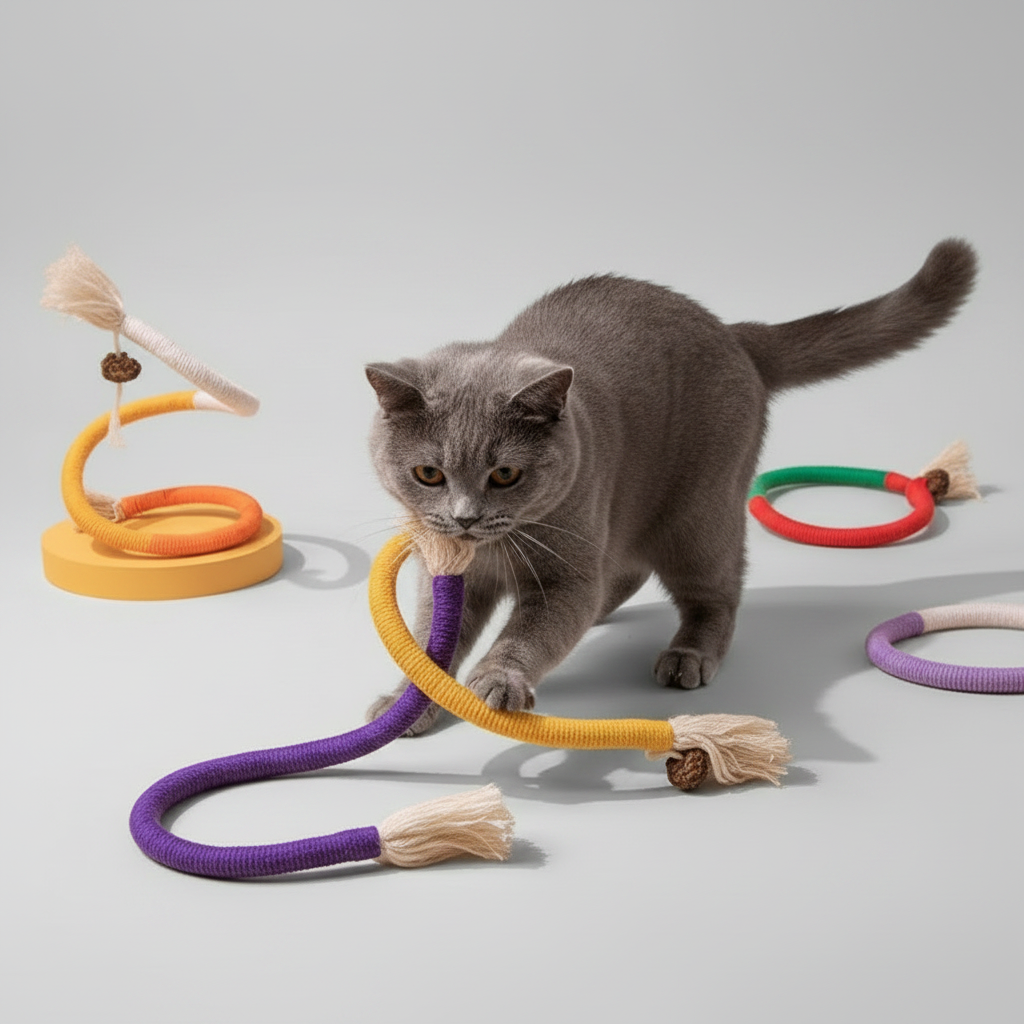 Bead Braided Rope Cat Toy
